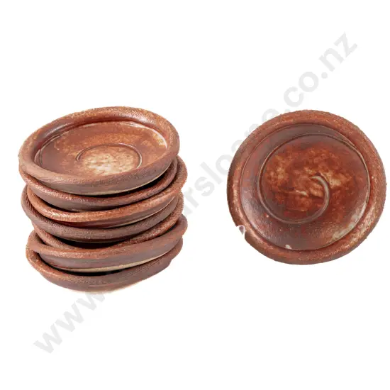 Eight Pamela Annsouth Shino Glazed Dishes