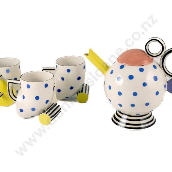 1980's Teapot & Three Matching Mugs