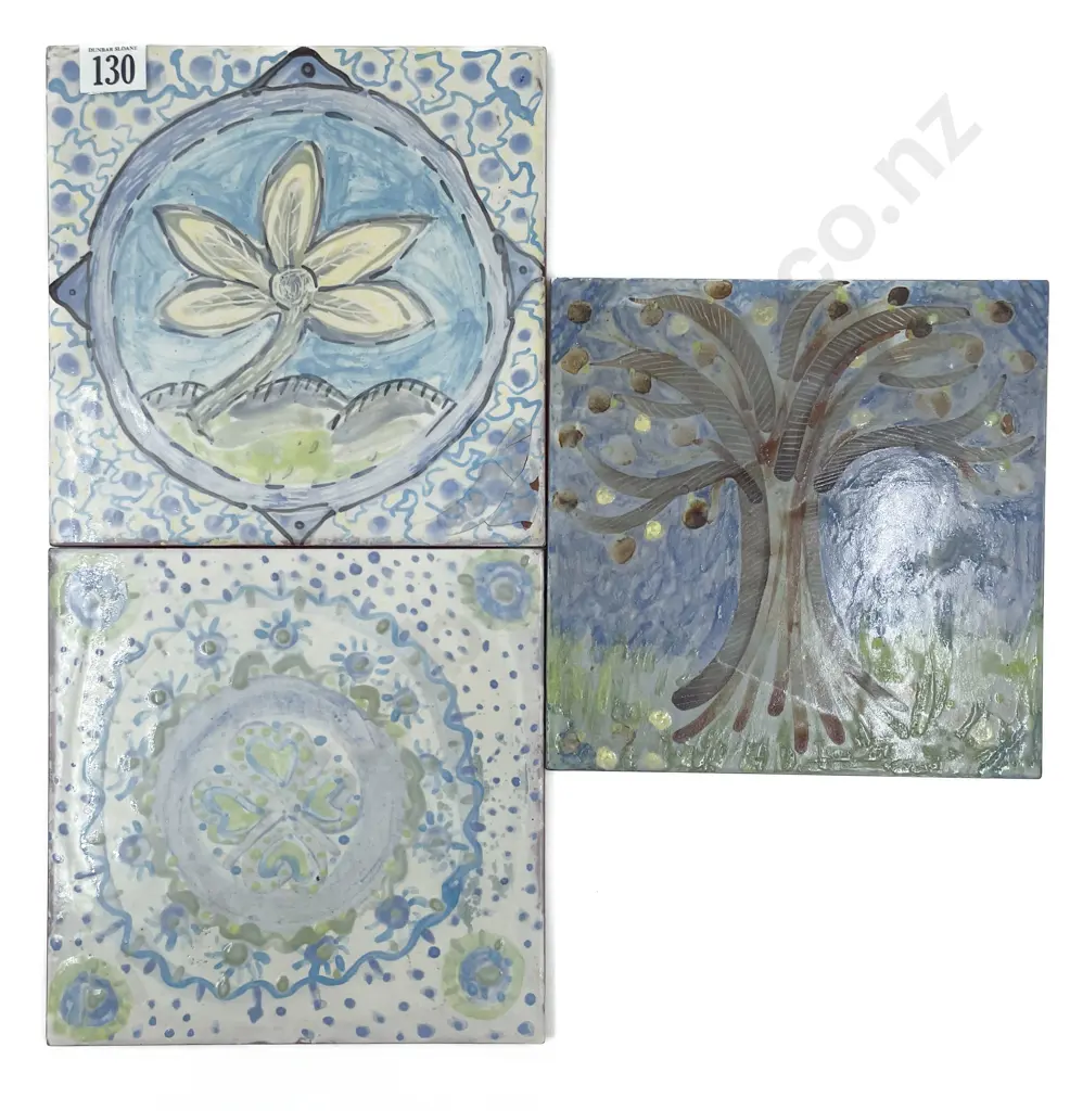 John Lawrence Hand Painted Tree Tile & Two Others (3) Image 1++