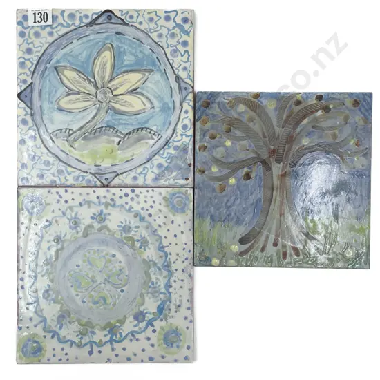 John Lawrence Hand Painted Tree Tile & Two Others (3)