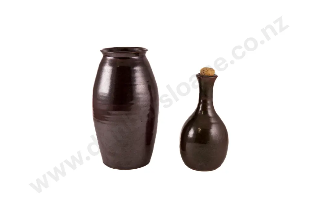 John Ellis Hutchinson Vase & Rex Valentine Stoppered Bottle Image 1++