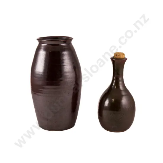 John Ellis Hutchinson Vase & Rex Valentine Stoppered Bottle