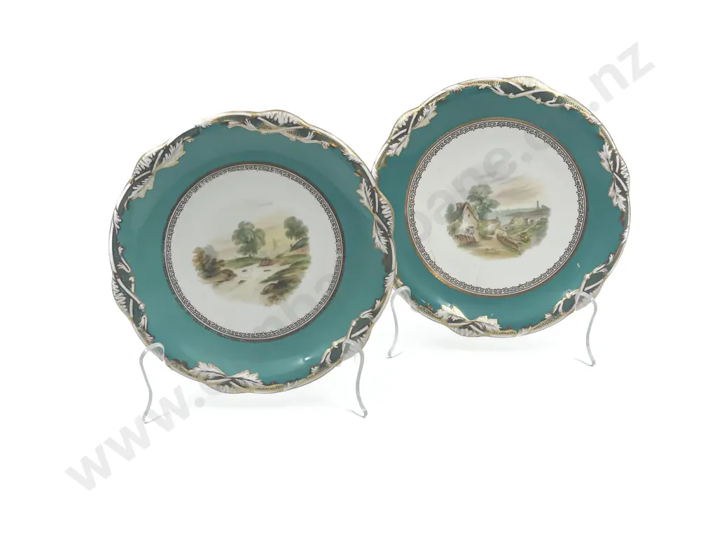 Pair of Davenport Fancy China Plates Image 1++