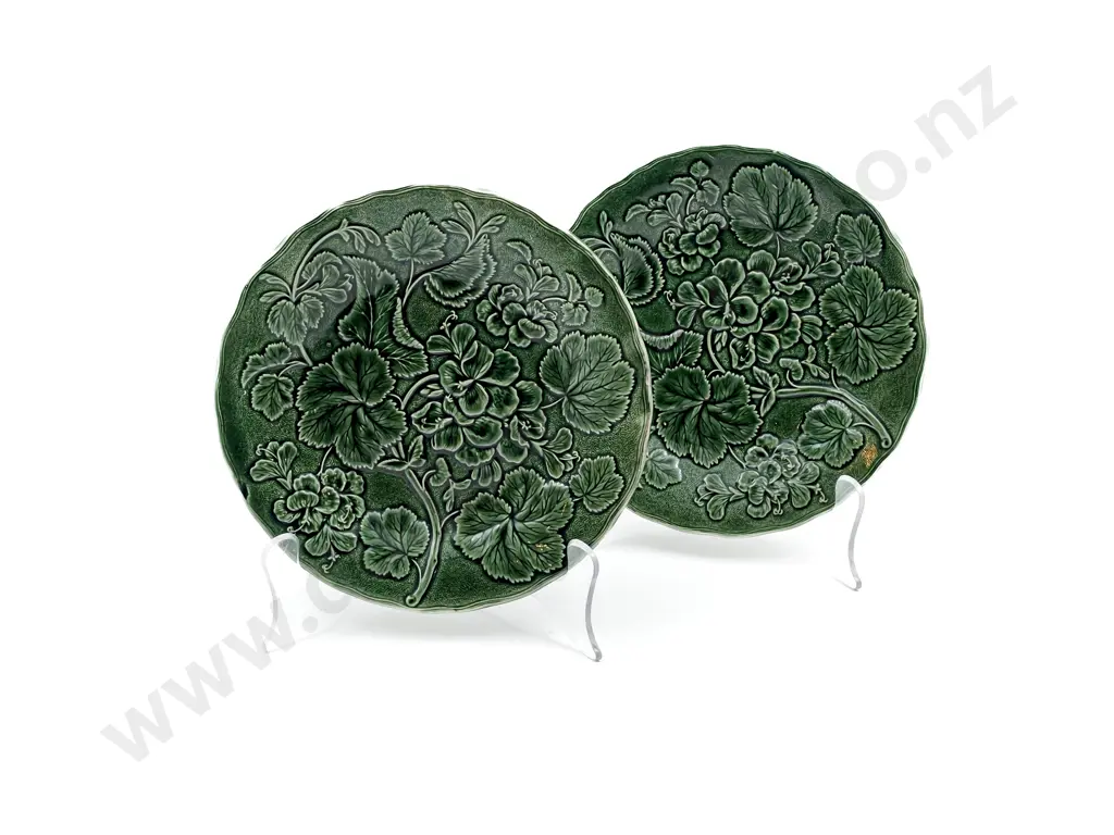 Pair of C19th Majolica Plates Image 1++