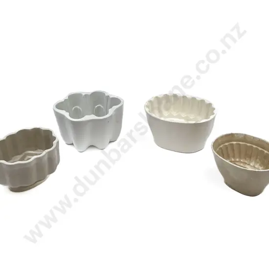 Four Assorted Ceramic Jelly Moulds