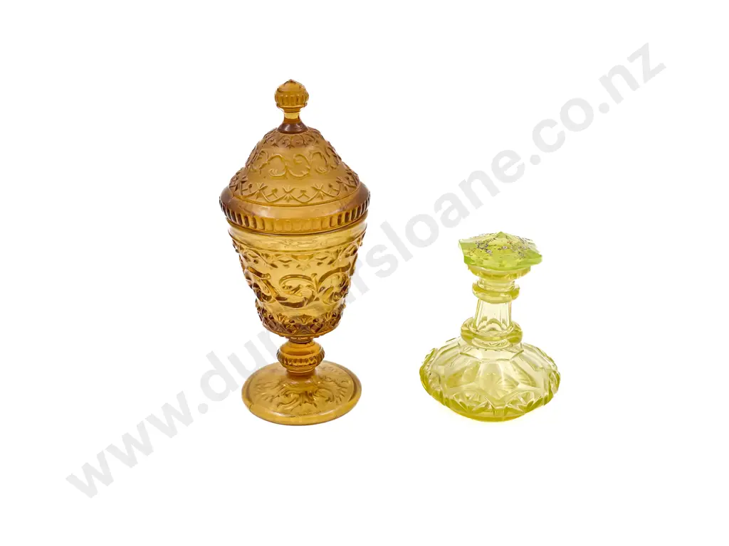 Two Pieces of Pressed Glass Image 1++