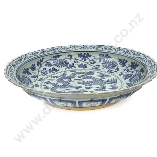 Large Ming Style Reproduction Chinese Blue and White Charger