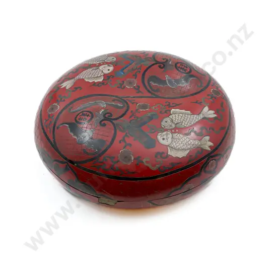 Lacquered Cylindrical Food Box