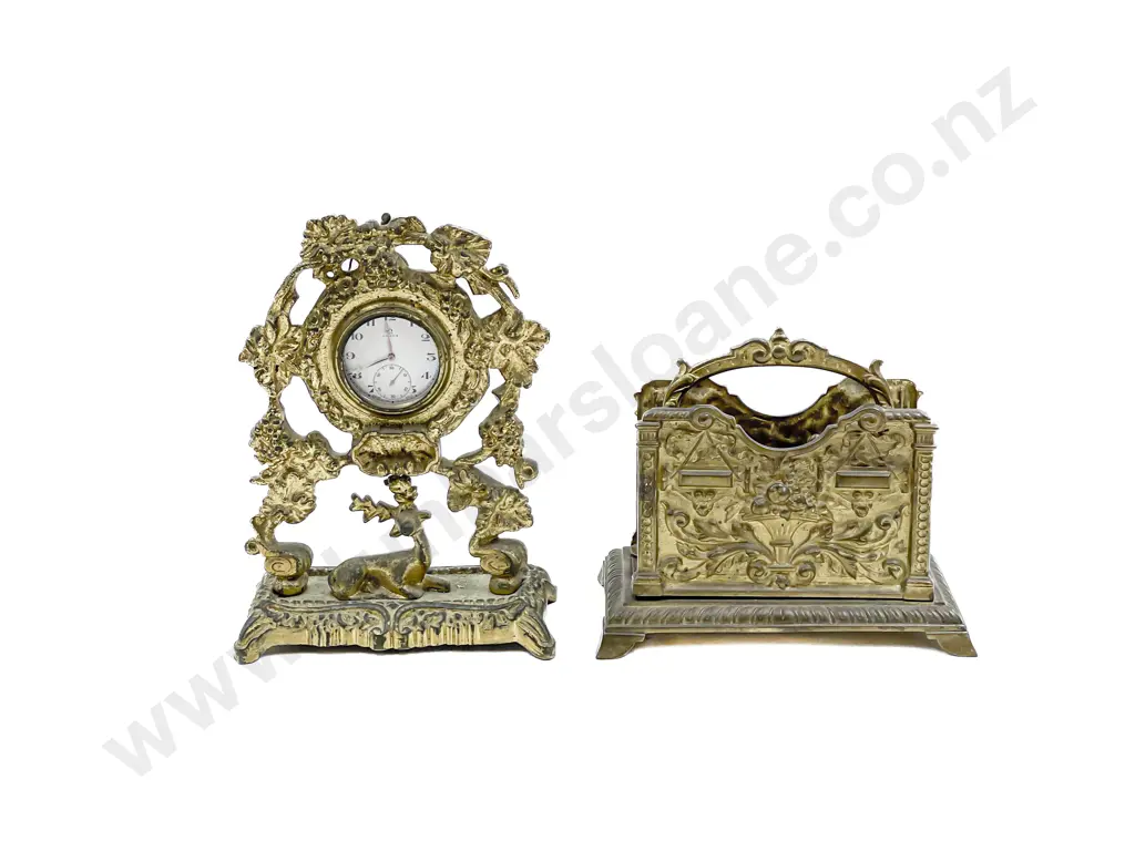 Brass Fob Watch Stand & Letter Rack Image 1++
