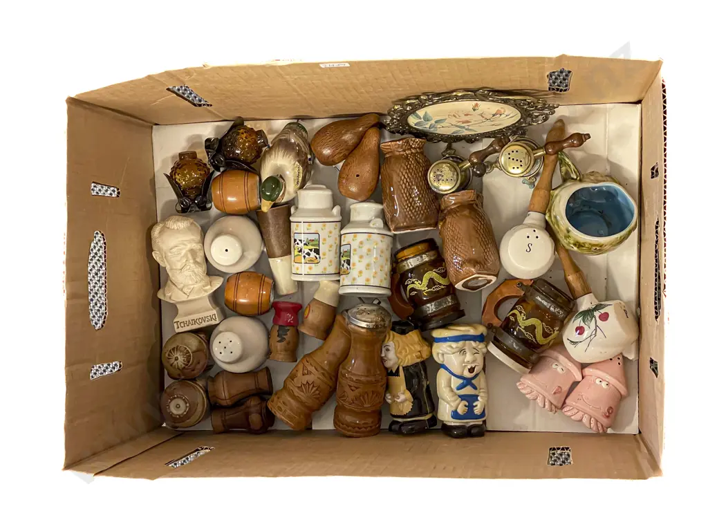 Two Boxes of Assorted Novelty Salt & Peppers Image 1++