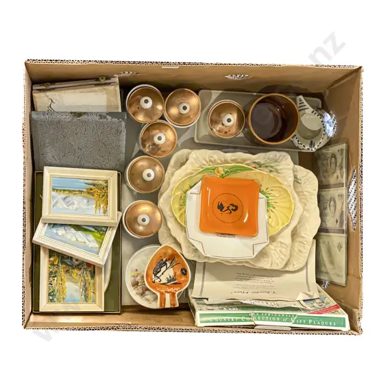Two Boxes Including Assorted China and Novelty Salt and Peppers