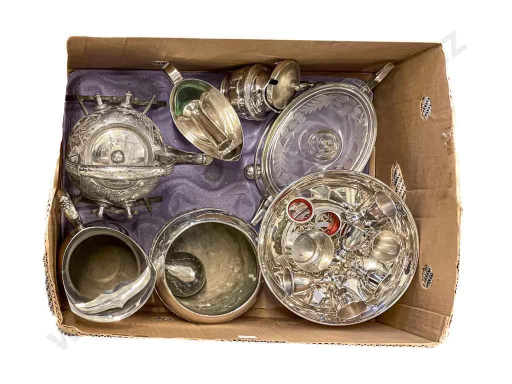 Box of Assorted S/P incl Spirit Kettle Image 1++