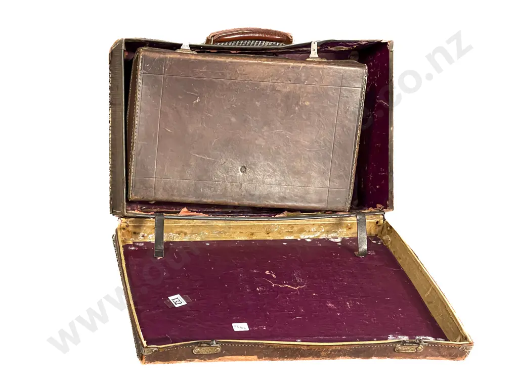Two Vintage Leather Briefcases Image 1++