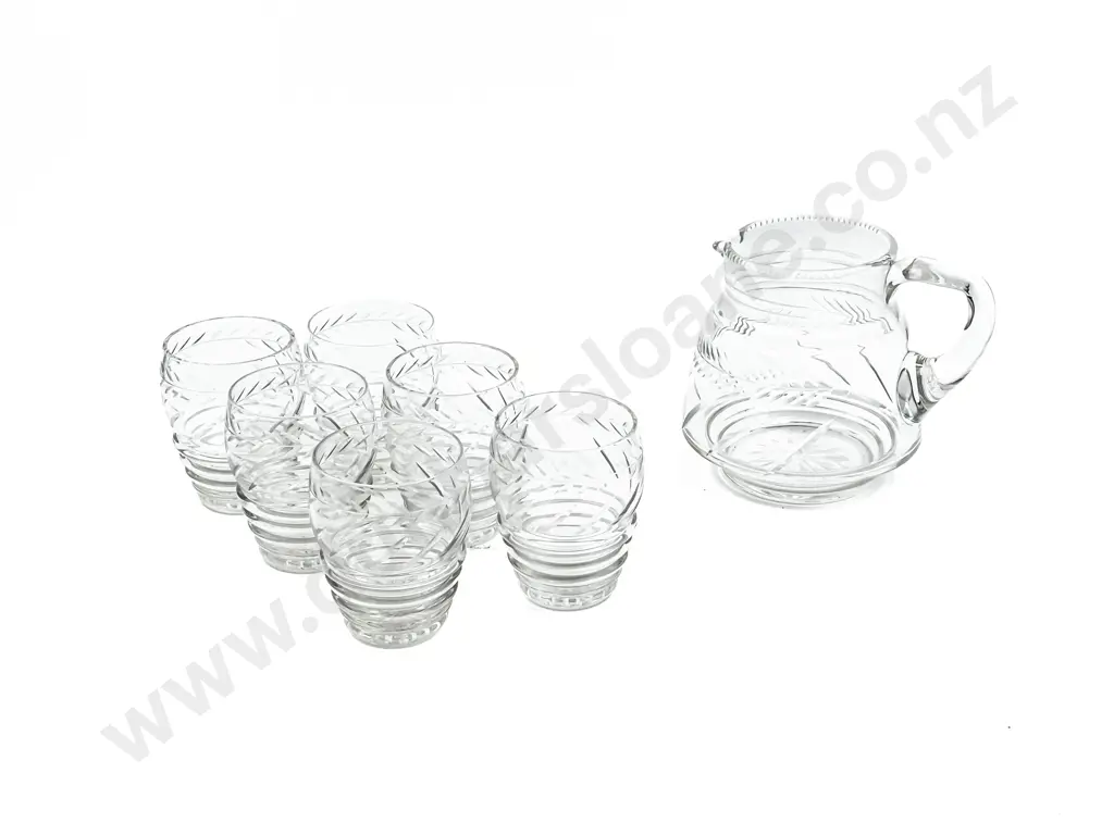 Crystal Water Set with Jug & Six Glasses Image 1++