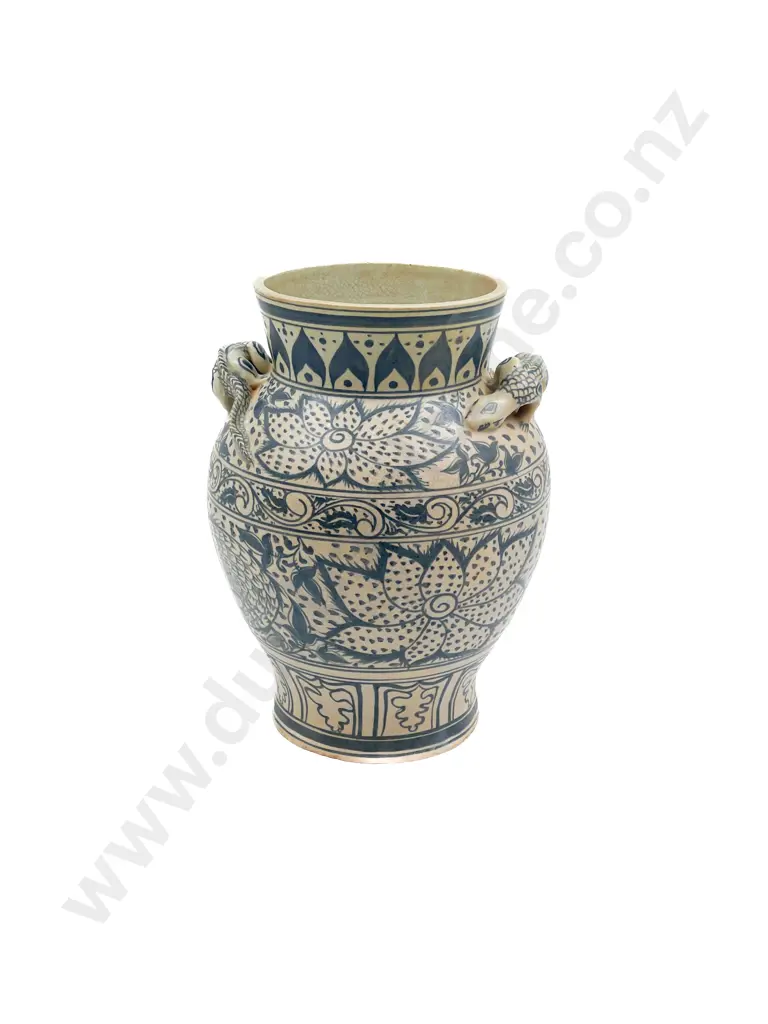 Vintage Vietnamese Blue & White Large Vase Image 1++
