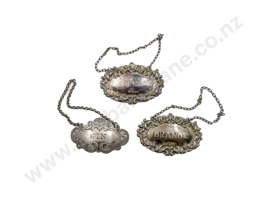 Two S/S Decanter Labels and Other Unmarked Label Image 1++