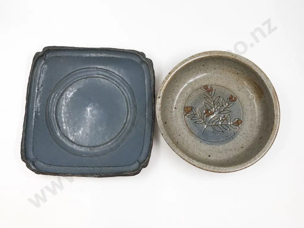 Paul Melser Pottery Basin with Maureen Hunter Platter Image 1++