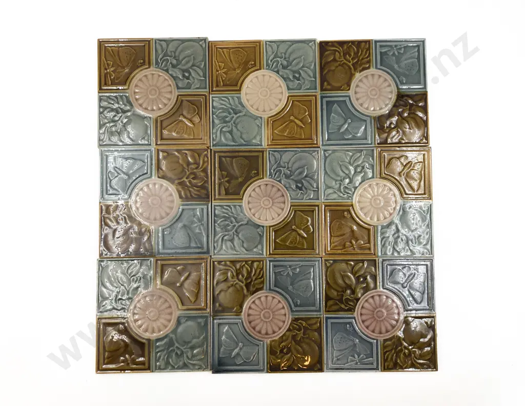 Nine Glazed Decorative Tiles Image 1++