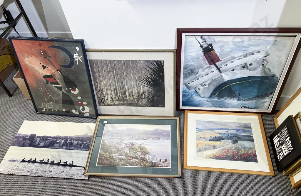 Six Assorted Framed Prints & One Original Image 1++