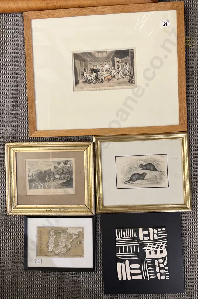 Four Framed Victorian Etchings & Bookplates Image 1++