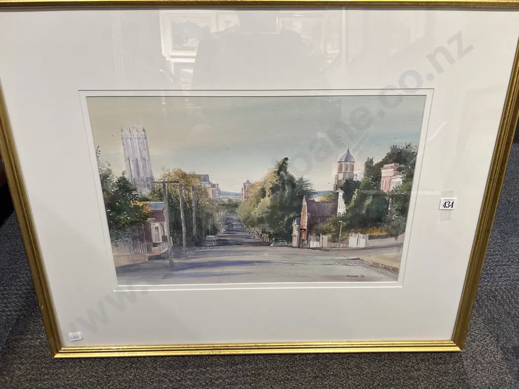 Elmore Sloping Street Scene Watercolour Image 1++