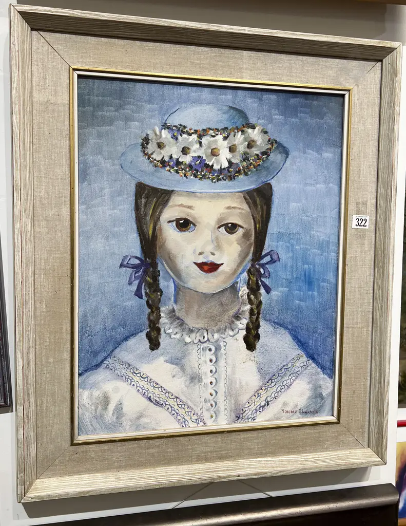Florence M. Luxford - Bridgit's Blue Bonnet - Oil on Board Image 1++
