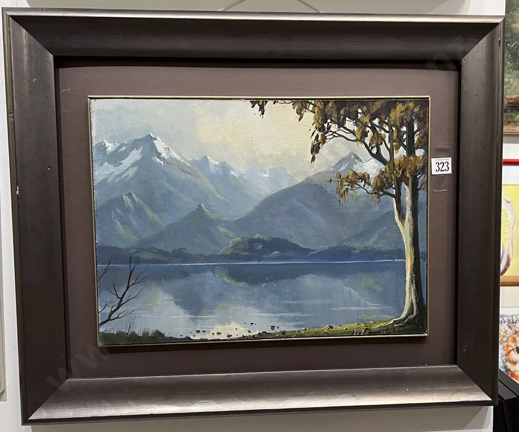 E. Thomas - South Island Lake - Oil on Board Image 1++