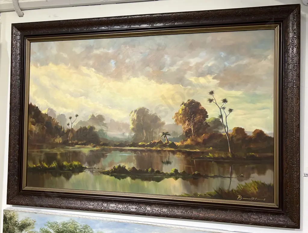 Unknown Artist - Wetlands at Twilight - Oil on Board Image 1++