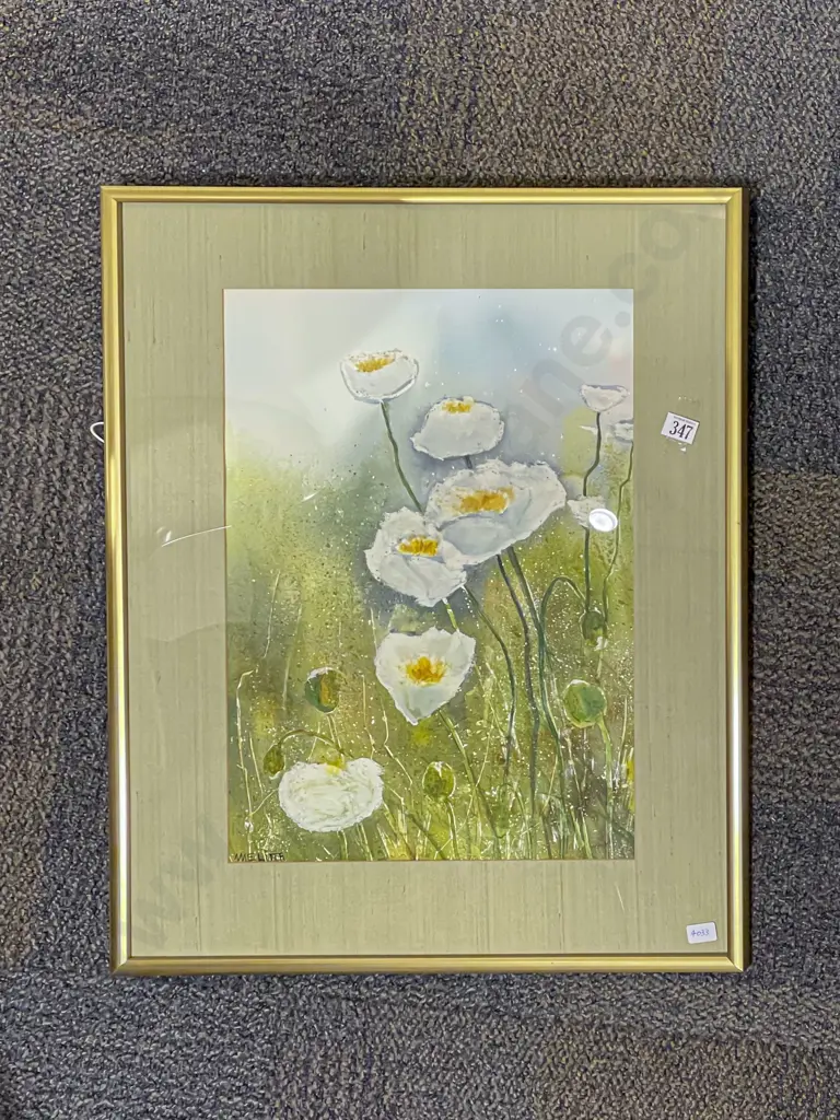 M. Hogg - Iceland Poppies II - W/C on Paper Image 1++