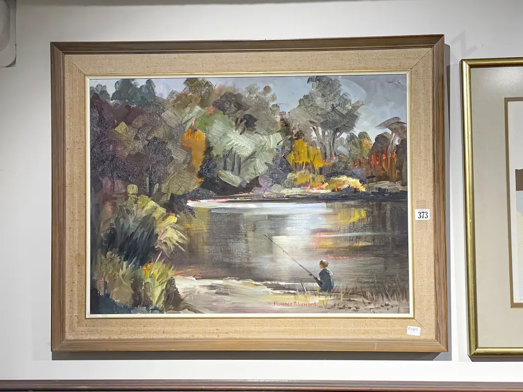 Florence M. Luxford - Calm Waters Taupo - Oil on Board Image 1++