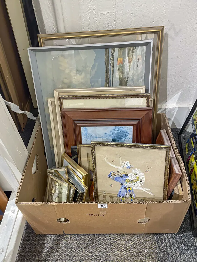 Box of Assorted Prints and Originals Image 1++