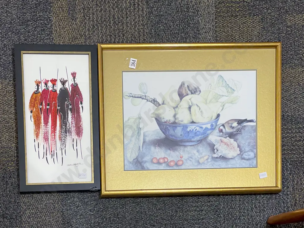 African W/C Together with Still Life Print Image 1++