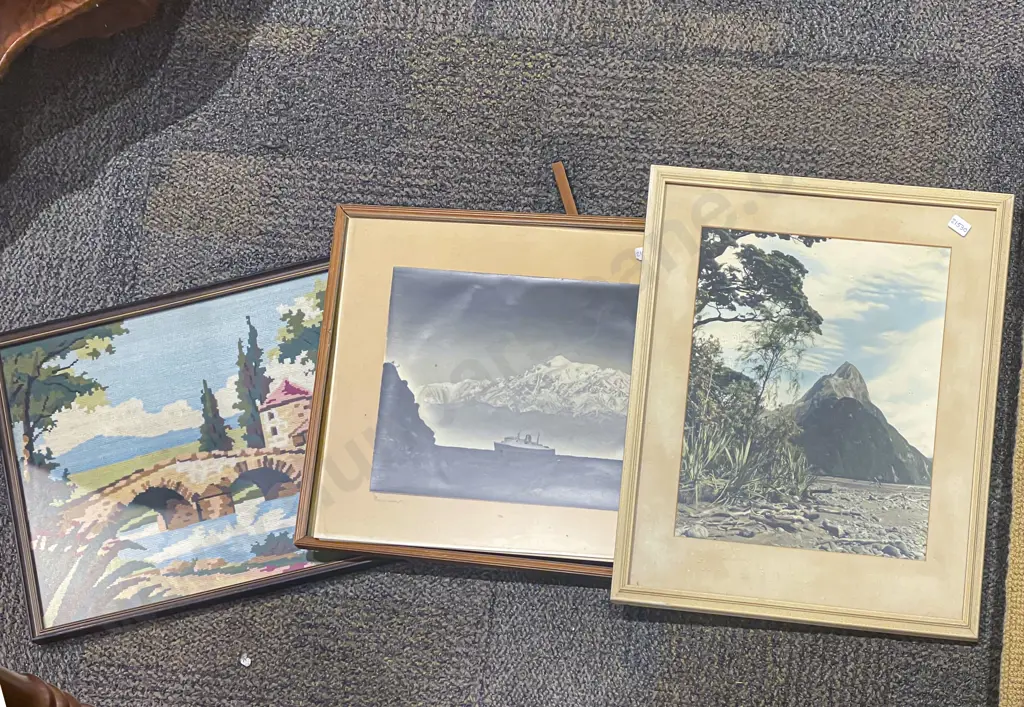 Two Photographic Works Together with Tapestry Image 1++