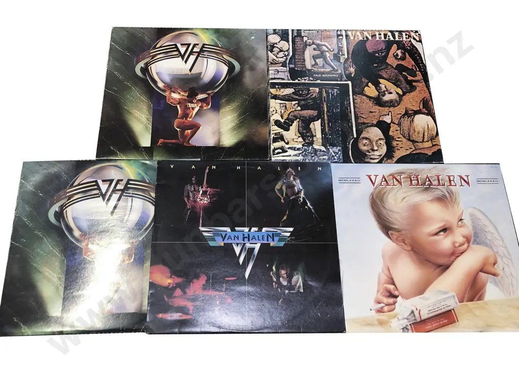 Five Assorted Van Halen Vinyl Records Image 1++