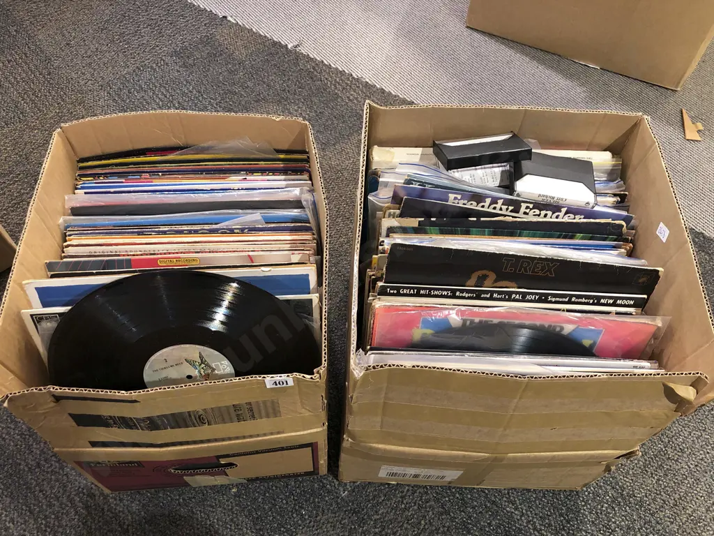 Box of Assorted Vinyl Records Image 1++
