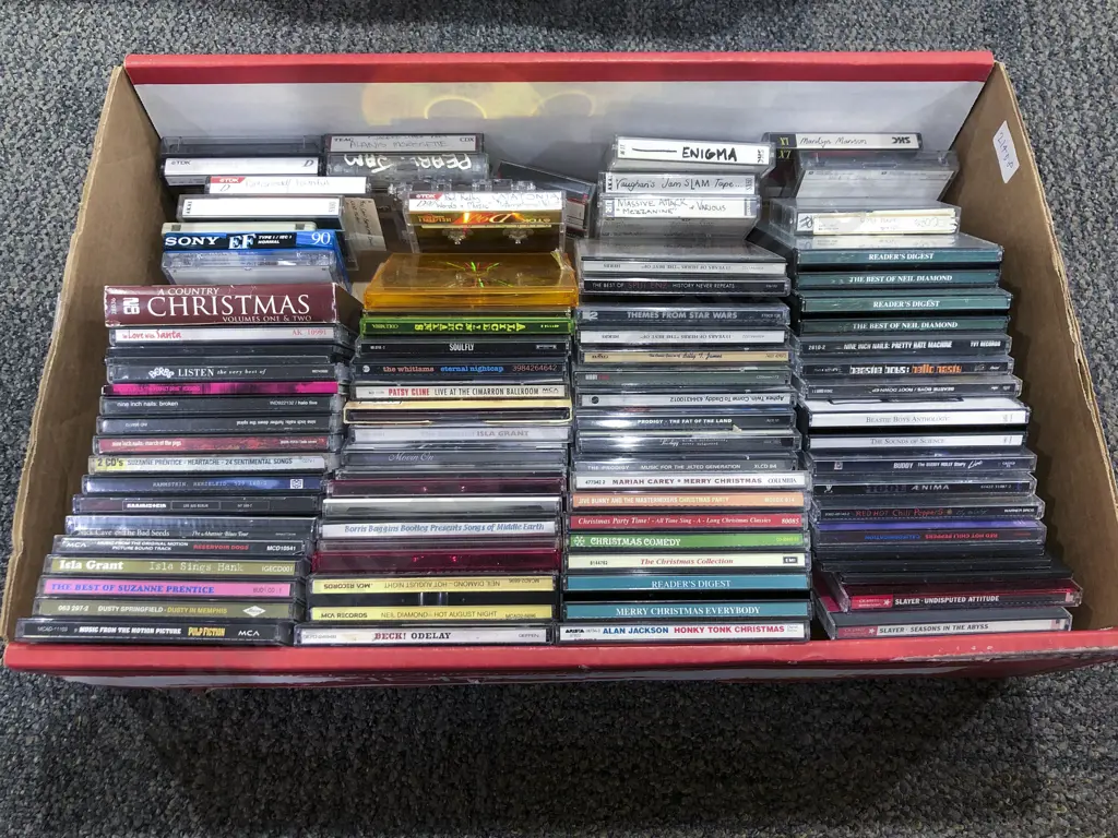 Box of Assorted CDs & Cassettes Image 1++