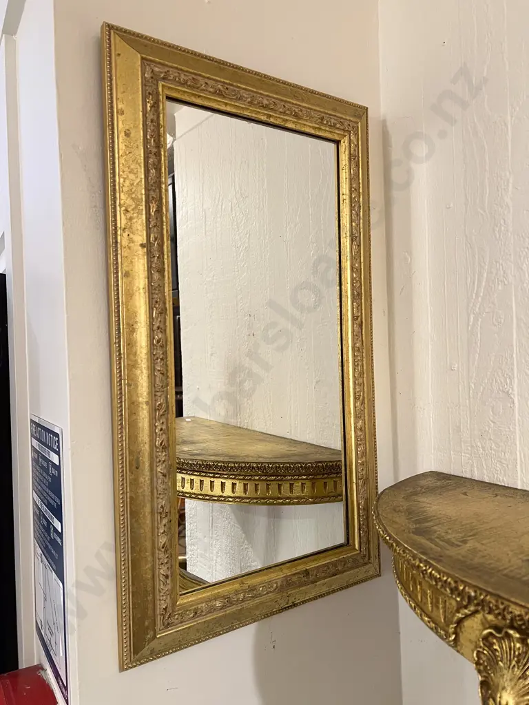 Gilt Painted Rectangular Wall Mirror Image 1++