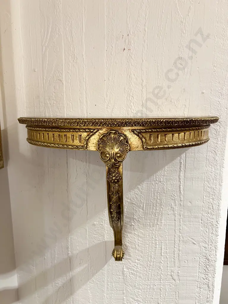 Ornate & Gilt Painted Demi-Lune Console Table Image 1++
