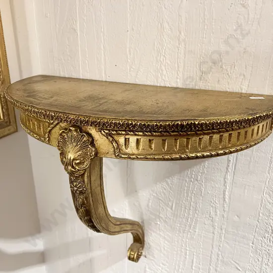 Ornate & Gilt Painted Demi-Lune Console Table