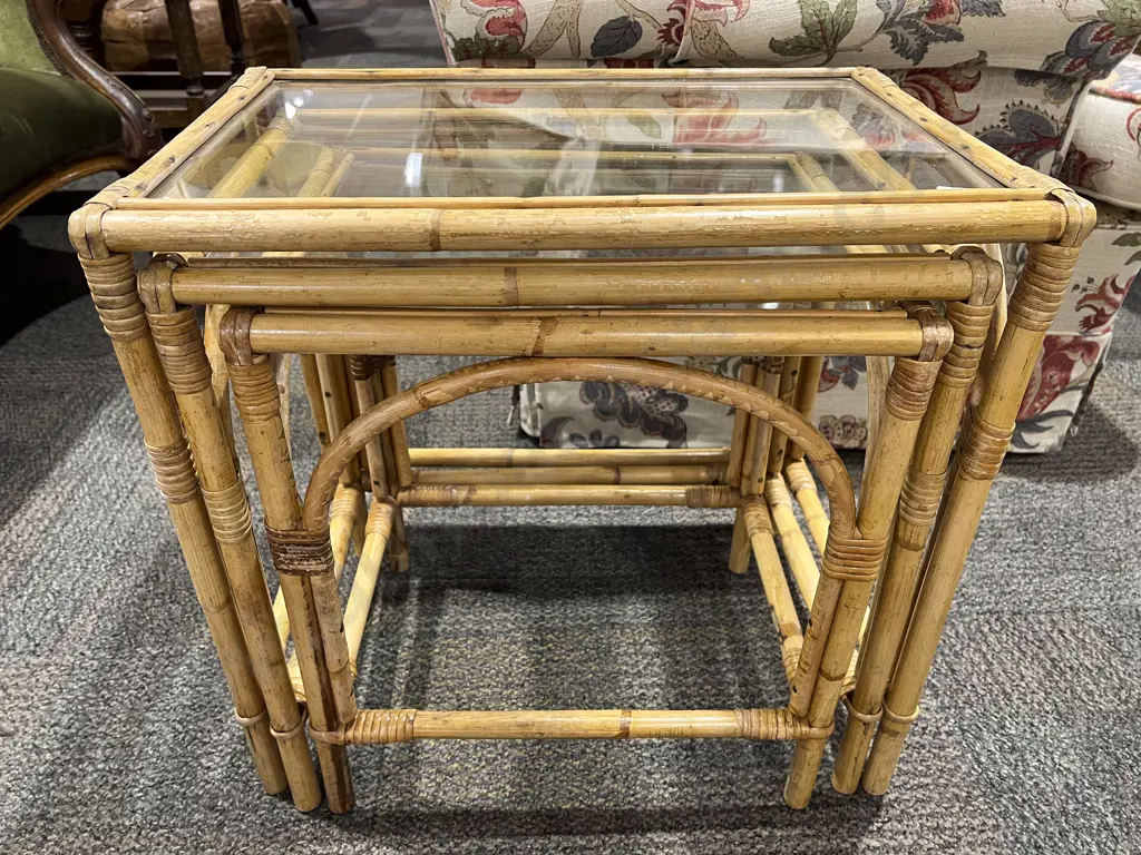 Cane Nest of Three Tables Image 1++