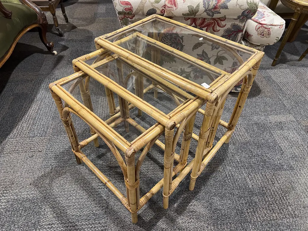 Cane Nest of Three Tables Image 1++