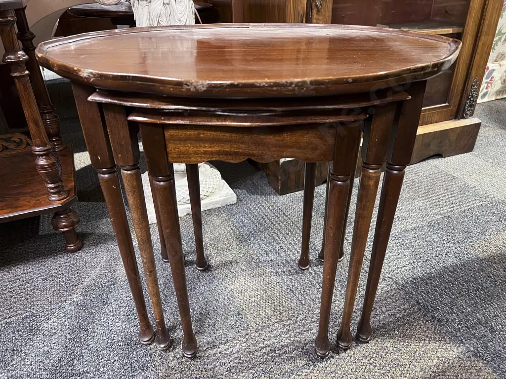 Mahogany Nest of Three Tables Image 1++