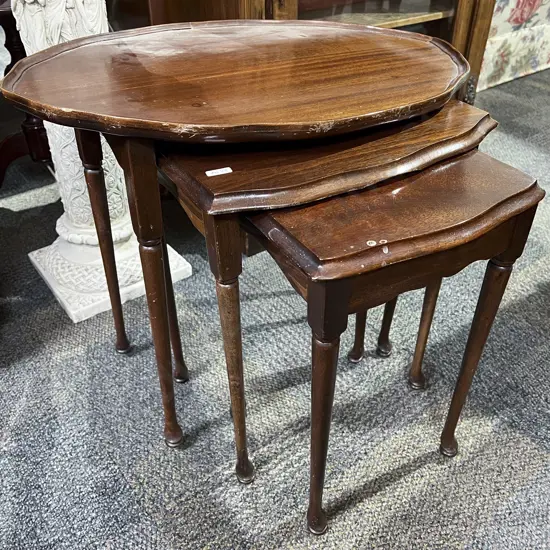 Mahogany Nest of Three Tables
