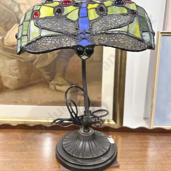 Bankers Lamp with Tiffany Style Shade