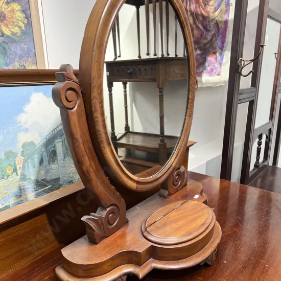 Vict. Mahogany Toilet Swing Mirror