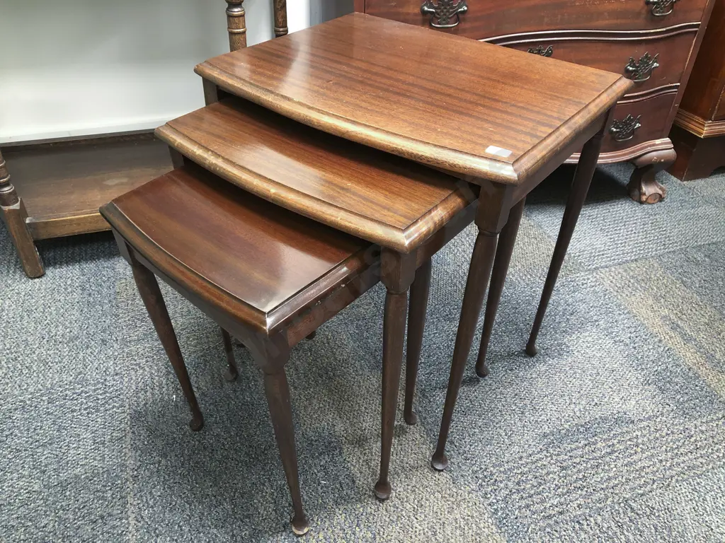 Mahogany Nest of Three Tables Image 1++