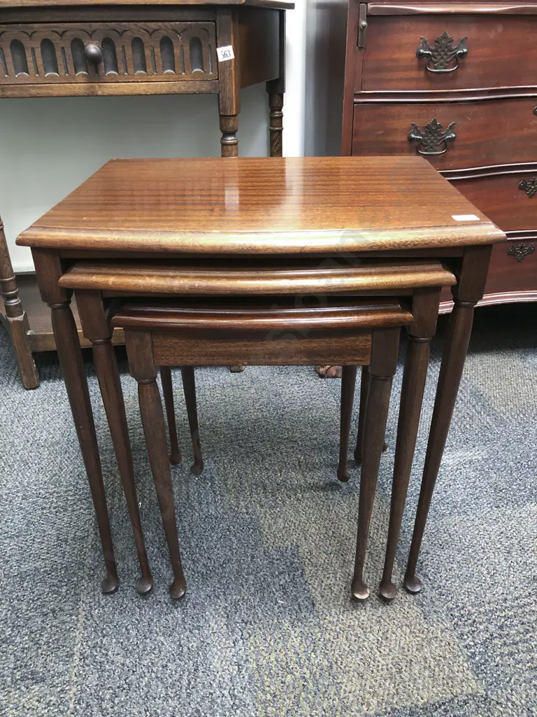 Mahogany Nest of Three Tables Image 1++