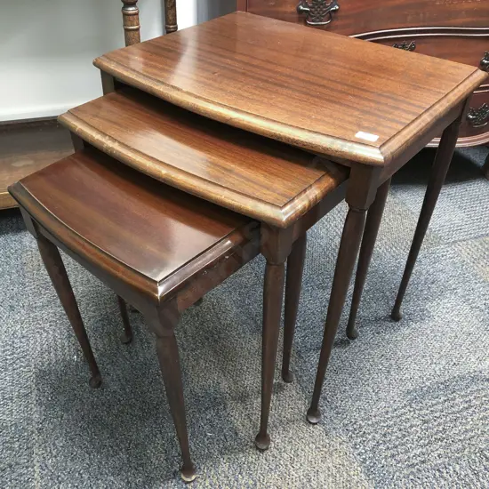 Mahogany Nest of Three Tables