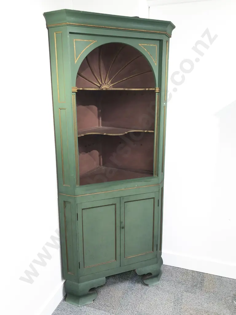 Painted Geo III Style Corner Cabinet Image 1++