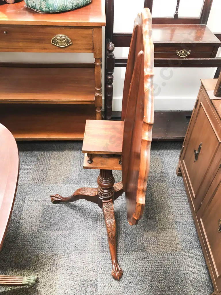 A Good Quality Geo III Style Mahogany Snap Top Supper Table Image 1++